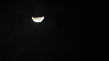 Wall Mural - Moon and clouds at night, dark sky background