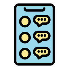Wall Mural - modern smartphone displaying chat bubbles, symbolizing an ongoing online conversation or active mess
