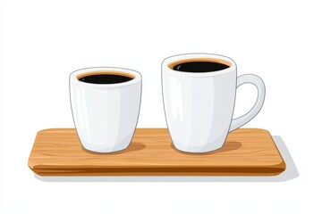 Aufkleber - Asian-inspired tea set in flat design, with minimalist colors and clean, sleek forms on a neutral background