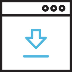 Web and Download Line Icon
