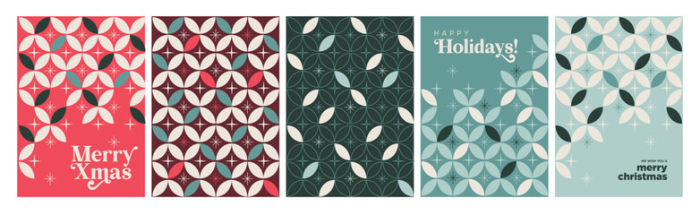 Wall Mural - set of illustrations on the theme of christmas and new year. vector concepts for greeting card, part
