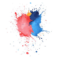 Leinwandbilder - Vibrant paint splatters create a dynamic and artistic visual element on a transparent background