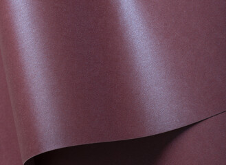 Poster - Metallic burgundy paper background with a sleek, glossy surface and soft shimmer. Featuring refined layers and subtle waves, it exudes sophistication and modern elegance. Perfect
