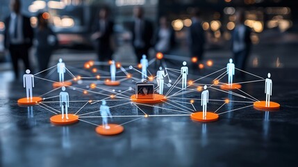Poster - Interconnected Global Business Network of Diverse Professionals Symbolizing Digital Transformation in the Corporate Landscape