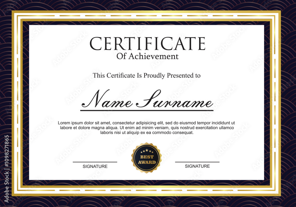 Luxury Certificate Template – Elegant Achievement Award Design Stock ...