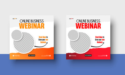 Wall Mural - Business webinar Digital Marketing Social Media Post template Design, Creative business conference digital marketing social media web banner template, 