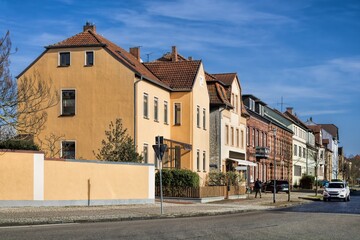 Canvas Print - gardelegen, deutschland - sanierte häuser in der altstadt