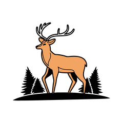 Naklejka na meble Deer Vector Illustration. Deer Silhouette 