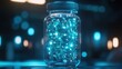 © CHONCHANOK PHOTO - A glowing jar filled with luminous particles, showcasing innovation and creativity.