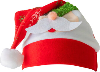 Wall Mural - Red Christmas Santa Claus hat isolated on white background