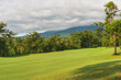 © ReePhoto - Panorama View of Golf Course with putting green in Taman Dayu Pandaan, Pasuruan, East Java, Indonesia. Golf course with a rich green turf beautiful scenery.