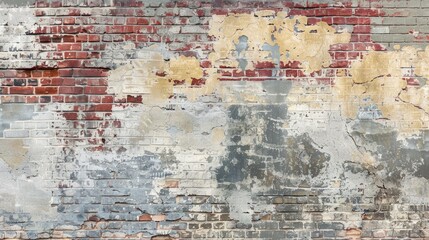 Wall Mural - Photograph of a weathered brick wall with intricate half-tone textures and a transparent background.