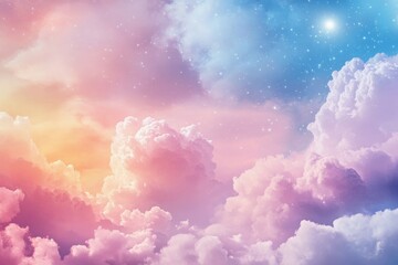 Wall Mural - Night sky filled with stars and the Milky Way over a serene landscape at dusk