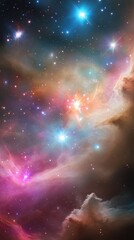 Wall Mural - Stunning cosmic landscape with vibrant colors and distant stars in the night sky