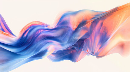 Wall Mural - Abstract digital waves and data lines, floating in space against a white background. perfect for futuristic tech and innovation-focused visuals. Surrealism. Illustration