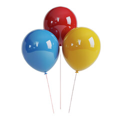 Wall Mural - Three Balloons Against a White Background