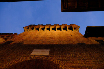 Wall Mural - La Torre del Bramante nel Castello Sforzesco a Vigevano in provincia di Pavia, Lombardia, Italia.