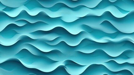 Wall Mural - Abstract wave pattern in shades of turquoise, suitable for backgrounds.