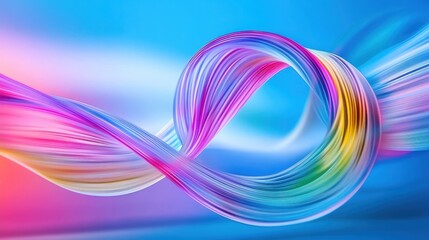 Wall Mural - Abstract colorful wave patterns with a gradient effect on a blue background.