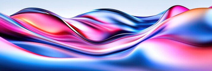 Wall Mural - Colorful wave patterns create a mesmerizing abstract background with flowing shapes and gradients.