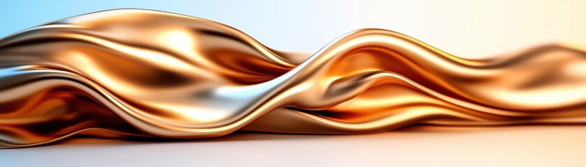 Wall Mural - Abstract golden wave texture, perfect for backgrounds or design elements.