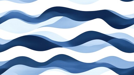 Wall Mural - Abstract wave pattern in shades of blue on white background.
