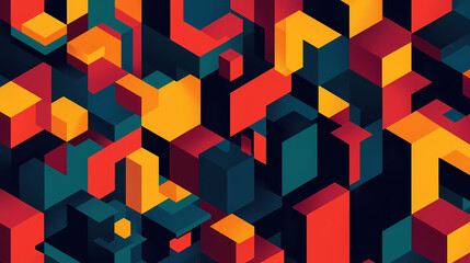 Wall Mural - modern abstract background with 3d geometric cube patterns. creative design with shadows and reflect