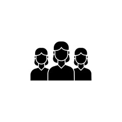 Wall Mural - women team icon black and white vector outline sign