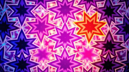 Wall Mural - a vibrant pattern of overlapping stars in hues of purple, blue, and red creates a mesmerizing optica
