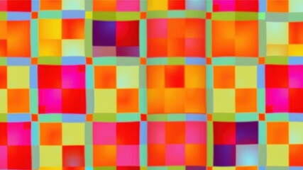 Wall Mural - a symphony of color in a vibrant, geometric pattern, where squares dance and blend in a mesmerizing 