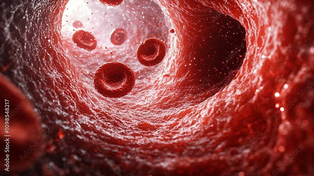 Microscopic View of Red Blood Cells Flowing Through Vein Stock ...