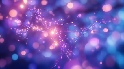 Wall Mural - abstract network design with glowing lines