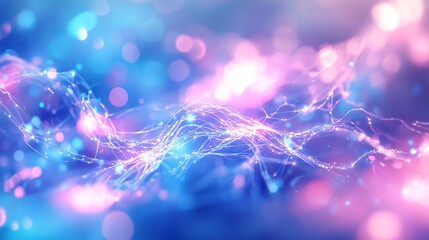 Wall Mural - abstract glowing lines digital art