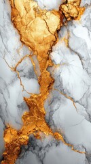 Poster - Artistic marble texture with intricate gold veining in a modern design