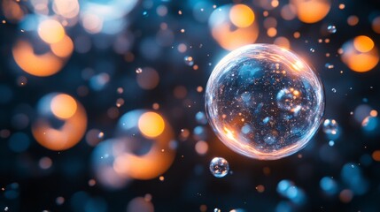 Wall Mural - Abstract Glowing Sphere in Motion