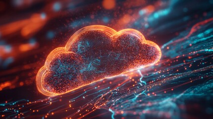 Wall Mural - Abstract Cloud Technology Design