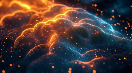 Wall Mural - Abstract Particle Wave Art