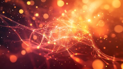 Wall Mural - Abstract Network of Energy and Light