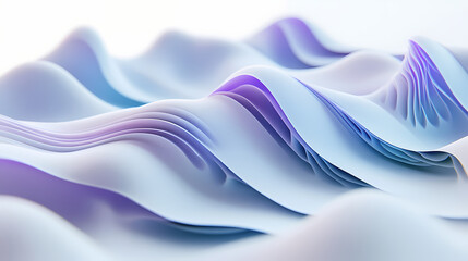 Wall Mural - abstract wavy lines in blue and purple hues isolated on a white background, suggesting modern design