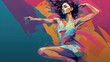 © Sakinatus - Vibrant Dreamscape: A Colorful Abstract Portrait of a Woman