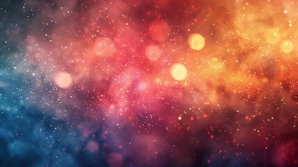 Wall Mural - red and gold bokeh lights with sparkles on dark background. holiday celebration background