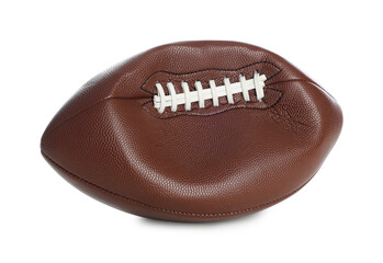 Wall Mural - One deflated American football ball isolated on white