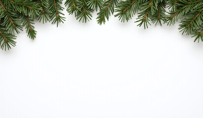 Wall Mural - christmas garland white background empty space added text design elements