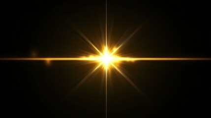 Wall Mural - a gold flare vector in center, black background