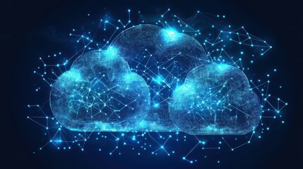 Wall Mural - ai and technology cloud computing for transmitting, storing, and backing up data. concept for a futu