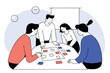 © Natallia - Colleagues discussing business strategy and processes. Brainstorming, communication concept illustration