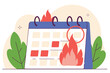 © Natallia - Burning calendar. Deadline disruption. Time management concept. Vector flat illustration