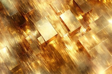 Wall Mural - Luxury Geometric Design: Abstract Gold Glowing Background