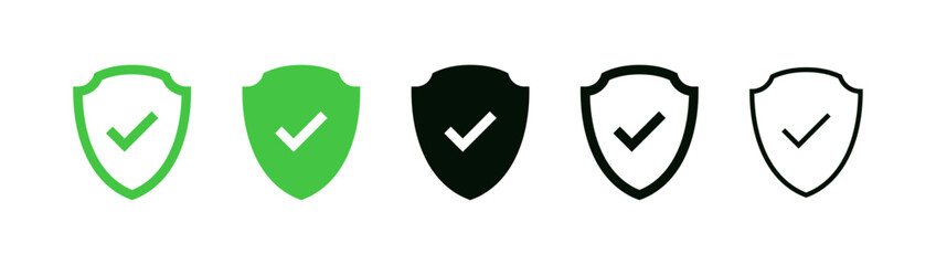 Leinwandbilder - Shield check mark icon or security shield protection icon with tick symbol
