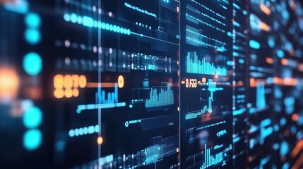 Wall Mural - data analytics technology. big data dashboard, business analytics and artificial intelligence automa